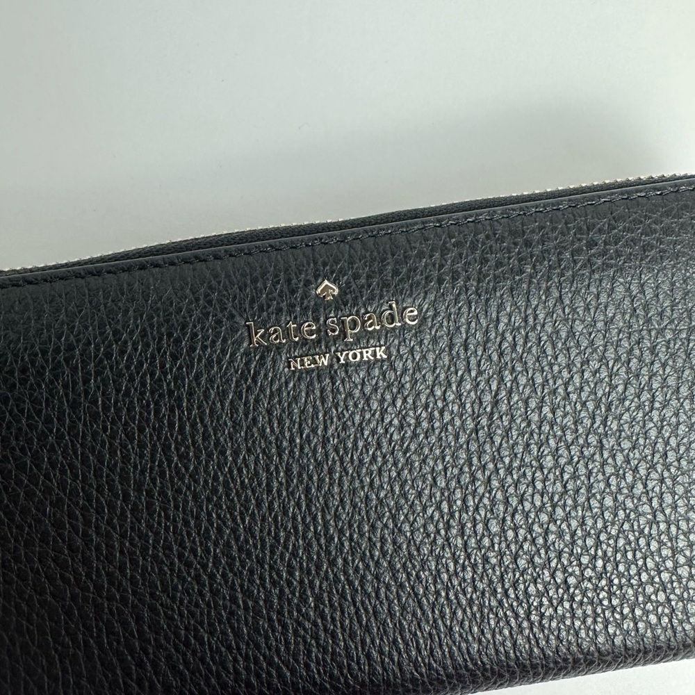 Kate Spade NWT Leila Pebble Leather Large Continental Wallet Black - Picture 3 of 16